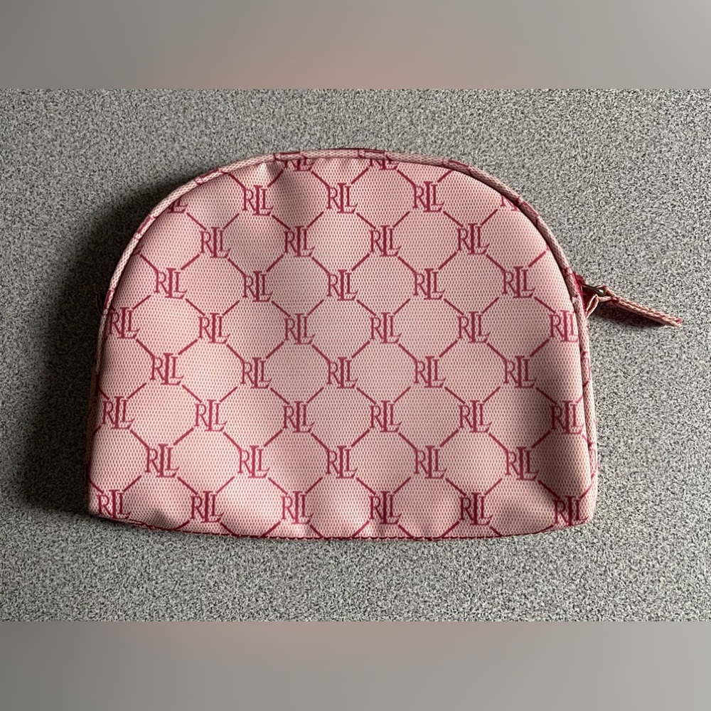 Lauren Ralph Lauren Two Toned Pink Logo Cosmetic Bag